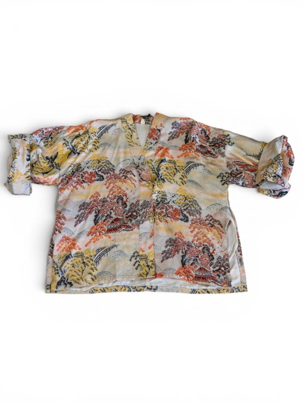 Vintage Silk Brocade Haori Jacket * Modern L–XL - Picture 8 of 11